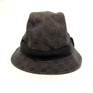 グッチ(Gucci)のGUCCI(グッチ) ハット XL - ダークブラウン×ブラウン×黒 GG柄 コットン×ポリウレタン(ハット)