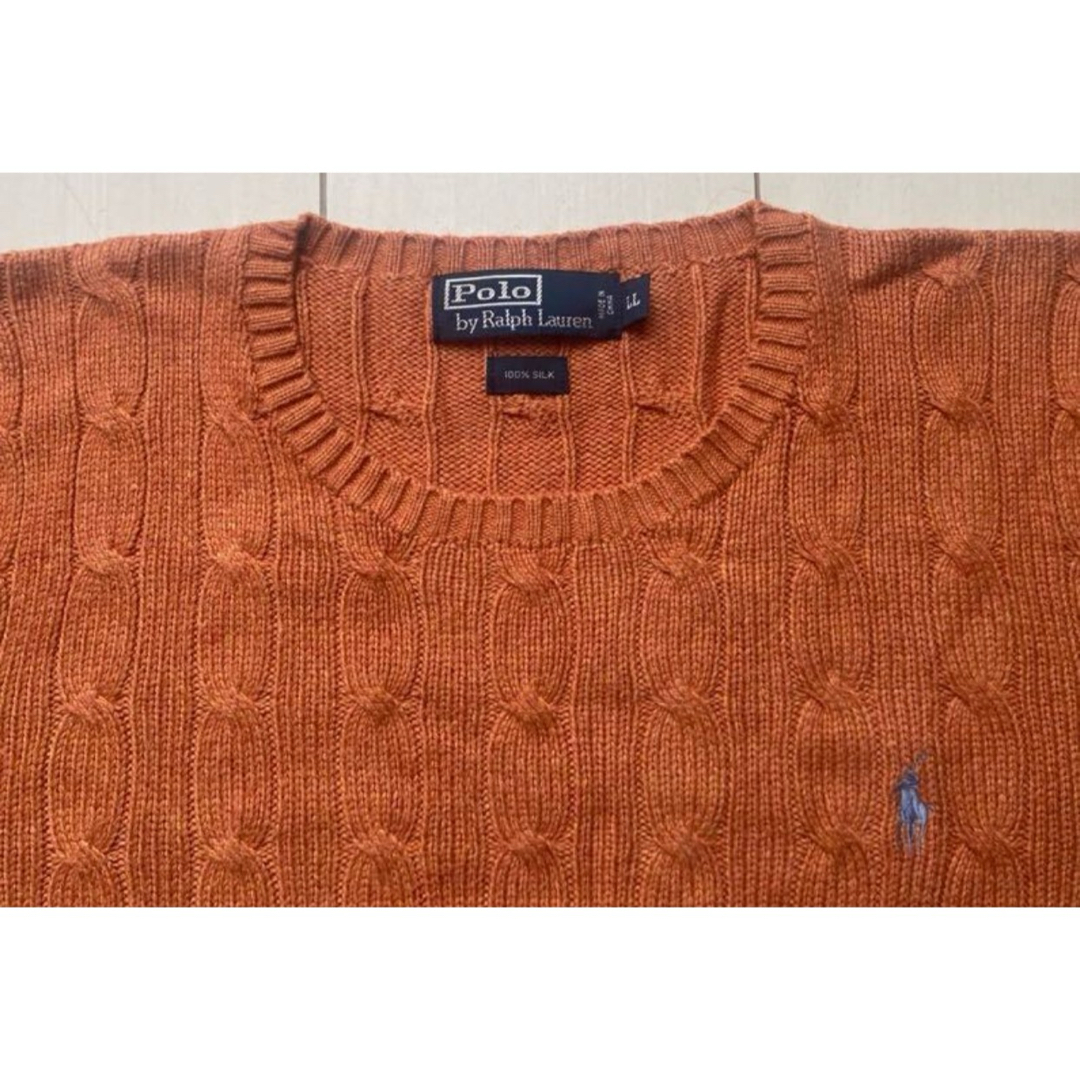 POLO RALPH LAUREN(ポロラルフローレン)の未使用 DEAD STOCK POLO ラルフローレン SILK knit XL メンズのトップス(ニット/セーター)の商品写真