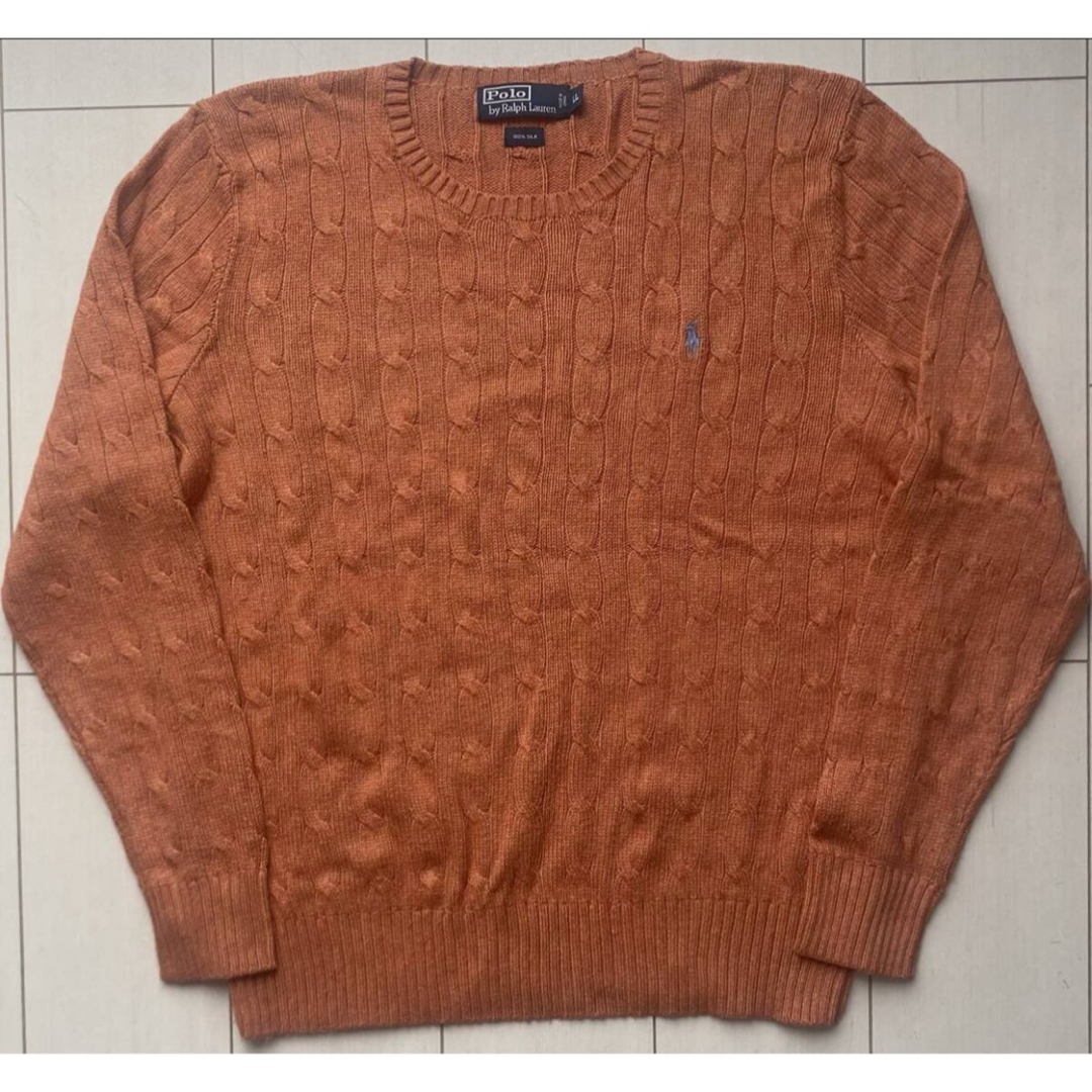 POLO RALPH LAUREN(ポロラルフローレン)の未使用 DEAD STOCK POLO ラルフローレン SILK knit XL メンズのトップス(ニット/セーター)の商品写真