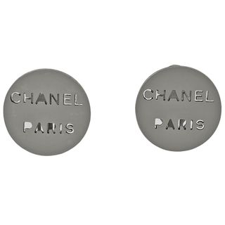 シャネル(CHANEL)のシャネル ロゴ ラウンド イヤリング シルバーメッキ 【中古】(イヤリング)