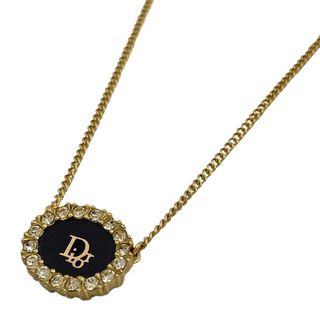 クリスチャンディオール(Christian Dior)のクリスチャンディオール ロゴ ラインストーン ネックレス GP 【中古】(ネックレス)