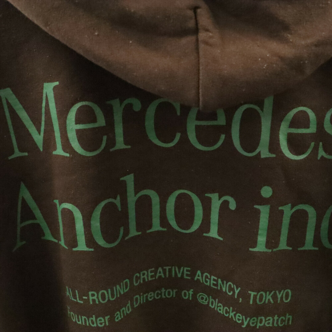 Mercedes Anchor Inc. メルセデスアンカーインク Hoodie Sweat ロゴプリント プルオーバーパーカー フーディースウェット ブラウン メンズのトップス(パーカー)の商品写真