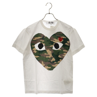 PLAY COMME des GARCONS プレイコムデギャルソン Camouflage Heart T-Shirt カモフラ柄 プリントデザイン 半袖 Tシャツ ホワイト AZ-T242(Tシャツ/カットソー(半袖/袖なし))