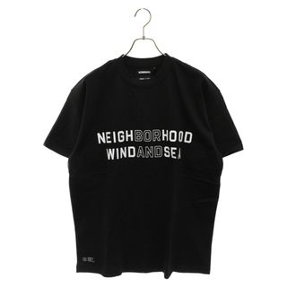 ネイバーフッド(NEIGHBORHOOD)のNEIGHBORHOOD ネイバーフッド 22SS × WIND AND SEA NHWDS-3TEE ウィンダンシー ロゴプリント クルーネック カットソー 半袖Tシャツ ブラック 221FRWSN-STM03S(Tシャツ/カットソー(半袖/袖なし))