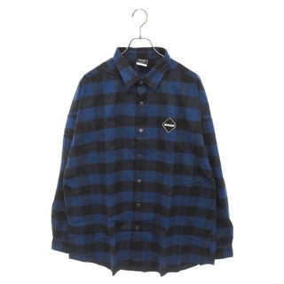 エフシーアールビー(F.C.R.B.)のF.C.R.B./F.C.Real Bristol/FCRB エフシーアールビー/エフシーレアルブリストル 21AW BIG LOGO FLANNEL BAGGY SHIRT ビッグロゴ フランネル チェック バギー 長袖シャツ ブルー/ブラック FCRB-212078(シャツ)