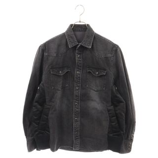 サカイ(sacai)のSacai サカイ 21AW ドッキング デニム 長袖 ロングスリーブ ウエスタンシャツ ブラック 21‐02510M(シャツ)