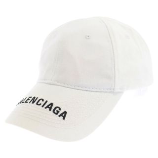 Balenciaga - BALENCIAGA バレンシアガ 19AW HAT LOGO VISOR フロントロゴ刺繍 キャップ 帽子 ホワイト 531588