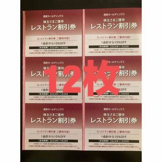 西武ホールディングス株主優待券　レストラン10%　割引券6枚(その他)
