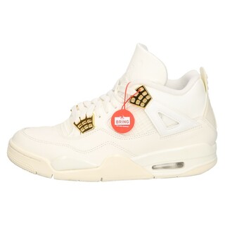 ナイキ(NIKE)のNIKE ナイキ WMNS AIR JORDAN 4 RETRO WHITE&GOLD ウィメンズ エアジョーダン4レトロ ホワイトアンドゴールド ローカットスニーカー ホワイト US9/26cm AQ9129-170(スニーカー)