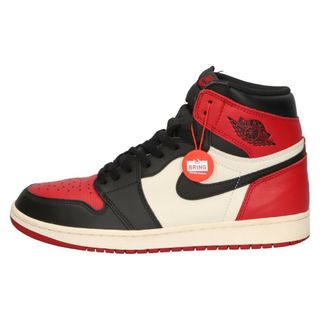 ナイキ(NIKE)のNIKE ナイキ AIR JORDAN 1 RETRO HIGH OG BRED TOE 555088-610 エアジョーダン1 ブレッドトゥ ハイカットスニーカーシューズ レッド US9.5/27.5cm(スニーカー)