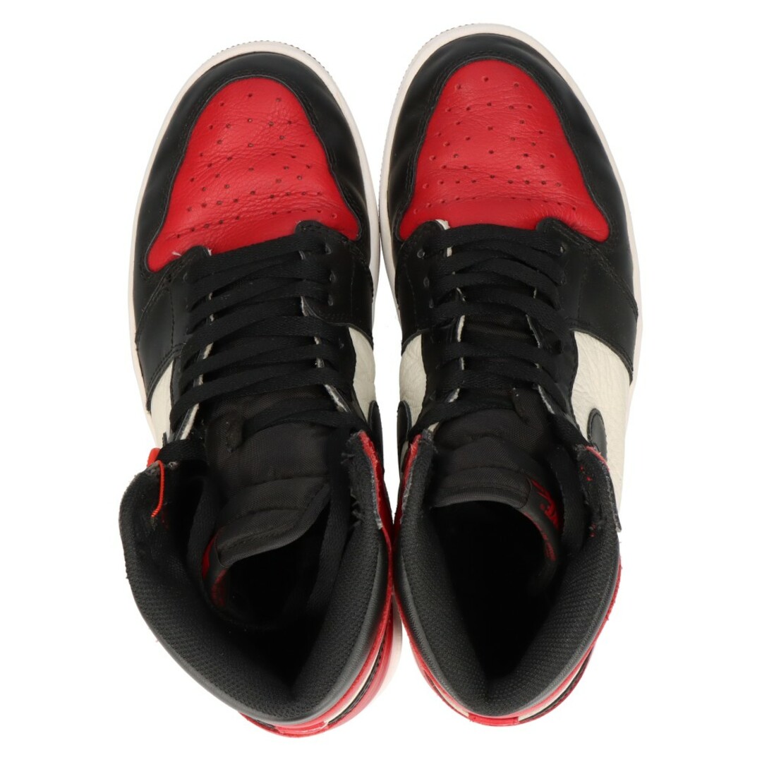 NIKE(ナイキ)のNIKE ナイキ AIR JORDAN 1 RETRO HIGH OG BRED TOE 555088-610 エアジョーダン1 ブレッドトゥ ハイカットスニーカー レッド US8.5/26.5cm メンズの靴/シューズ(スニーカー)の商品写真