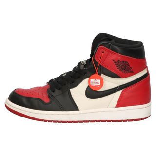 ナイキ(NIKE)のNIKE ナイキ AIR JORDAN 1 RETRO HIGH OG BRED TOE 555088-610 エアジョーダン1 ブレッドトゥ ハイカットスニーカー レッド US8.5/26.5cm(スニーカー)