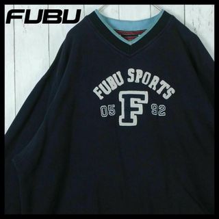 フブ(FUBU)の【希少】フブ 00s スウェット XL 刺繍ロゴ ワッペン プルオーバー 一点物(スウェット)