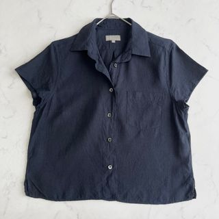 マーガレットハウエル(MARGARET HOWELL)の【美品】MARGARET HOWELL リネン 半袖シャツ M 羽織(シャツ/ブラウス(半袖/袖なし))