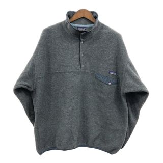 パタゴニア(patagonia)のpatagonia パタゴニア SYNCHILLA シンチラ スナップT フリースジャケット アウトドア ワンポイント グレー (メンズ 2XL) 中古 古着 Q7123(その他)