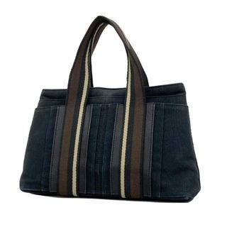 エルメス(Hermes)の【4ic3799】エルメス ハンドバッグ/トロカホリゾンタルPM/キャンバス/ブラック/シルバー金具 【中古】 レディース(ハンドバッグ)