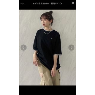 dazzlin　【POLO BCS コラボ】バイカラービッグTシャツ　ブラック