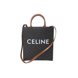 セリーヌ(celine)のCELINE セリーヌ スモール バーティカル カバ 2WAY トートバッグ トリオンフ キャンバス 191542BZK.04LU ブラウン 美品 中古 63901(トートバッグ)