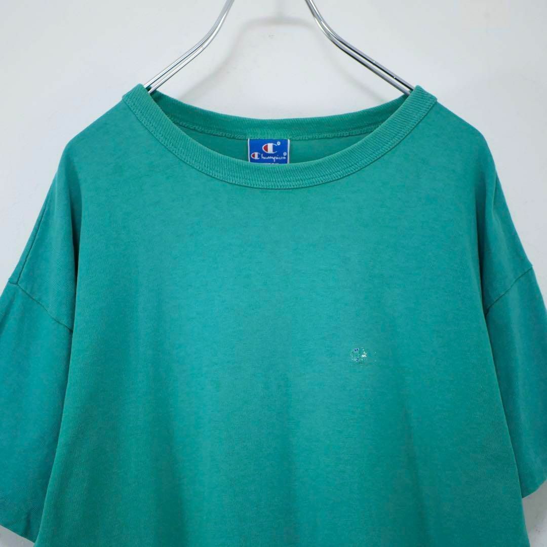 Champion(チャンピオン)のChampion 80-90s USA製 青刺繍タグ Tee ターコイズ XL メンズのトップス(Tシャツ/カットソー(半袖/袖なし))の商品写真