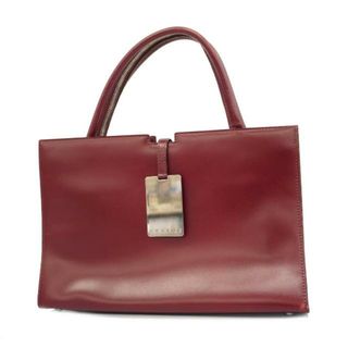 セリーヌ(celine)の【4id4054】セリーヌ ハンドバッグ/レザー/ボルドー/シルバー金具 【中古】 レディース(ハンドバッグ)