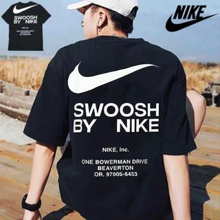 ナイキ(NIKE)の新品 Mサイズ ナイキ ビッグスウォッシュ バックプリント 半袖 Tシャツ(Tシャツ/カットソー(半袖/袖なし))