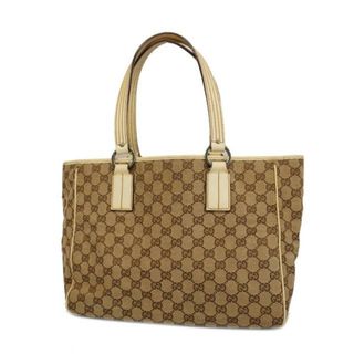 グッチ(Gucci)の【4id4071】グッチ トートバッグ/GGキャンバス/113017/キャンバス/アイボリー/ブラウン 【中古】 レディース(トートバッグ)