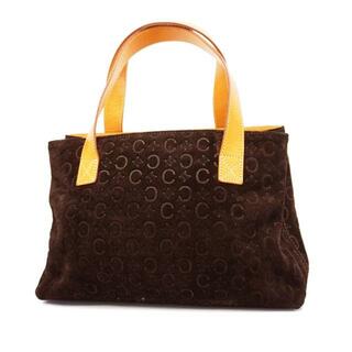 セリーヌ(celine)の【4id4052】セリーヌ ハンドバッグ/Cマカダム/スウェード/ブラウン/シルバー金具 【中古】 レディース(ハンドバッグ)