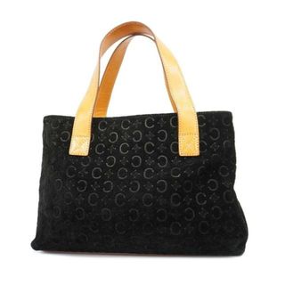 セリーヌ(celine)の【4id4053】セリーヌ ハンドバッグ/Cマカダム/スウェード/ブラック/シルバー金具 【中古】 レディース(ハンドバッグ)