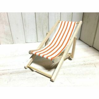 y684◆夏の浜辺にはこれですよね！◆ ドールハウス 用 ビーチ チェア 橙(ミニチュア)