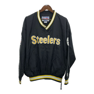 90年代 STARTER スターター NFL ピッツバーグ・スティーラーズ ナイロン プルオーバー ジャケット プロチーム(メンズ XL) 中古 古着 Q7138(その他)