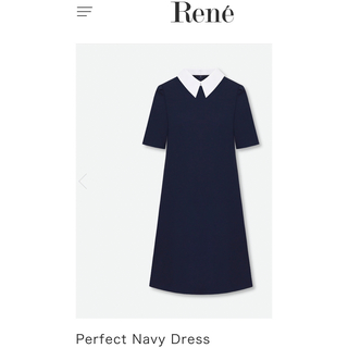 ルネ(René)のRene ルネ　Perfect Navy Dress ワンピース　ひざ丈　襟付き(ひざ丈ワンピース)