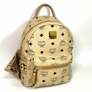 エムシーエム(MCM)の【極美品】MCM ミニ バック サイドスタッズ ベージュ  MMK6SVE41(リュック/バックパック)