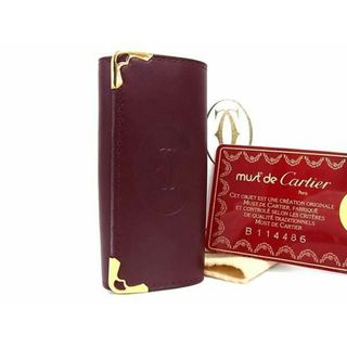 カルティエ(Cartier)の■新品■未使用■ Cartier カルティエ マストライン レザー 4連 キーケース 鍵入れ メンズ レディース ボルドー系 FA7882(その他)