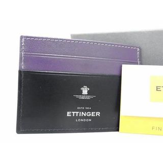 エッティンガー(ETTINGER)の■現行品■新品■未使用■ ETTINGER エッティンガー レザー カードケース カード入れ パスケース ブラック系×パープル系 FA3881 (名刺入れ/定期入れ)