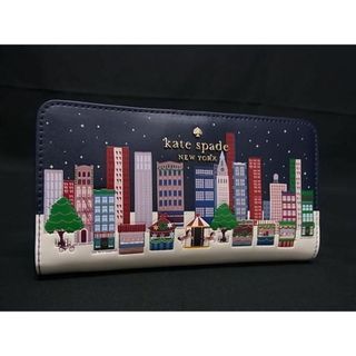 ケイトスペードニューヨーク(kate spade new york)の■新品■未使用■ kate spade ケイトスペード レザー 二つ折り 長財布 ウォレット ネイビー系×ホワイト系 BI1660 (財布)