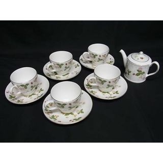 ウェッジウッド(WEDGWOOD)の■極美品〜■ WEDGWOOD ウェッジウッド ワイルドストロベリー ティーポット カップ&amp;ソーサー 食器 テーブルウェア 6点セット CD1240(その他)