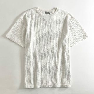 DIOR HOMME - 13e22 Dior HOMME ディオールオム オブリーク ジャガード Tシャツ カットソー ショートスリーブ イタリア製 パイル地 113J692A0614 Sサイズ ホワイト コットン