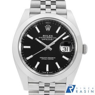 ロレックス(ROLEX)のロレックス デイトジャスト41 126300 ブラック バー 5列 ジュビリーブレス ランダム番 メンズ 中古 腕時計(腕時計(アナログ))