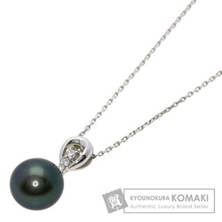 SELECT JEWELRY バロックブラックパール 真珠 ダイヤモンド ネックレス K18WG レディース(ネックレス)