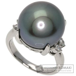 SELECT JEWELRY 黒蝶パール 真珠 ダイヤモンド リング・指輪 PT1000 レディース(リング(指輪))