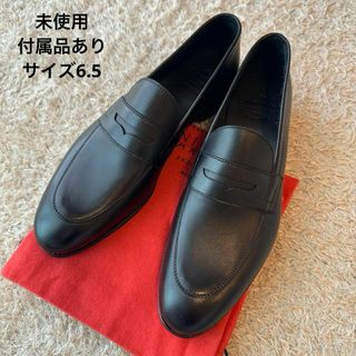 カルミナ(CARMINA)の【未使用】CARMINA コインローファー レザー ブラック サイズ6.5(スリッポン/モカシン)