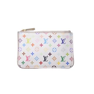 ルイヴィトン(LOUIS VUITTON)のLOUIS VUITTON ルイヴィトン ポシェットクレ コインケース 村上隆 モノグラムマルチカラー ホワイト M93734 良品 中古 64053(コインケース/小銭入れ)