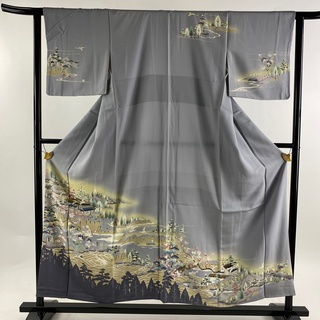 訪問着 身丈154.5cm 裄丈63cm 正絹 秀品 【中古】(着物)