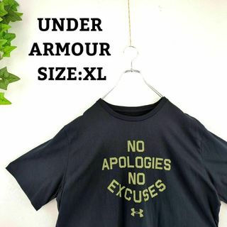 UNDER ARMOUR - Tシャツ US古着 XL アンダーアーマー オーバーサイズ ビッグプリント 黒