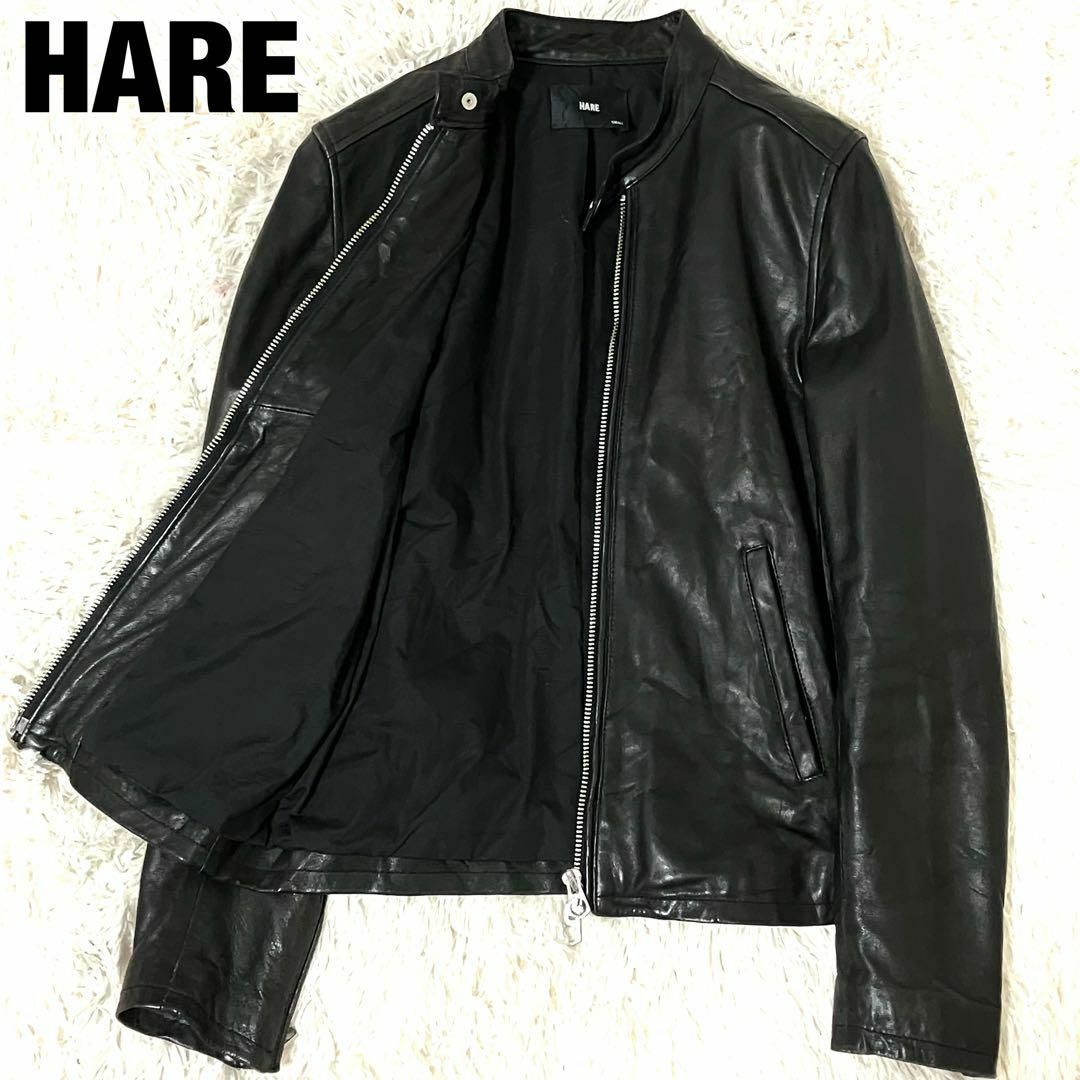 HARE ハレ シングル ライダースジャケット 本革 逃げ出し シープ HARE ハレ シングル ライダースジャケット 本革 逃げ出し シープ