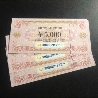 早稲田アカデミー 株主優待券 15000円分