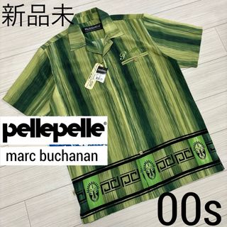 PELLE PELLE - 新品未 00s■ペレペレ マークブキャナン■水彩ストライプ オープンカラーシャツ