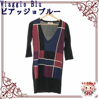 VIAGGIO BLU - Viaggio Blu ビアッジョブルー ニット ワンピース ひざ丈 長袖