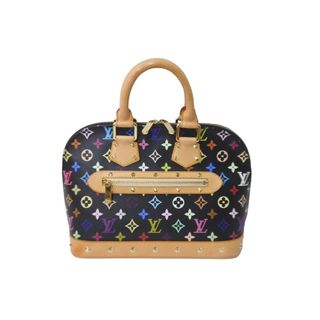 ルイヴィトン(LOUIS VUITTON)の極美品 LOUIS VUITTON ルイヴィトン モノグラムマルチ ハンドバッグ アルマ M92646 ブラック マルチ ゴールド金具 中古 64119(ハンドバッグ)