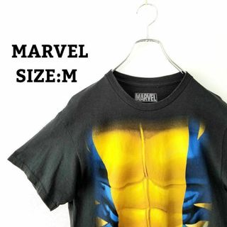 ウルヴァリアン Tシャツ アメコミ マーベル M X-MEN ビッグプリント 黒(Tシャツ/カットソー(半袖/袖なし))